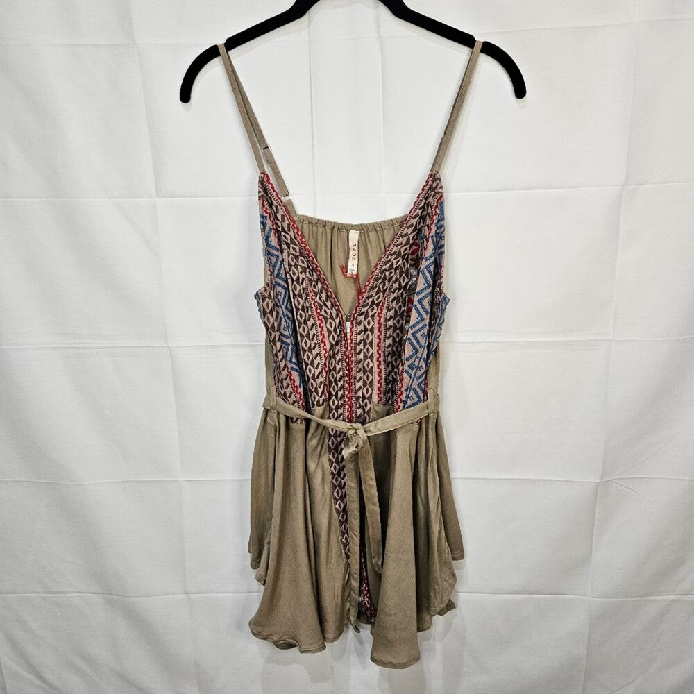 Raga [Sample] Blouse Tank Top Open Front Flowy Beige Size Small